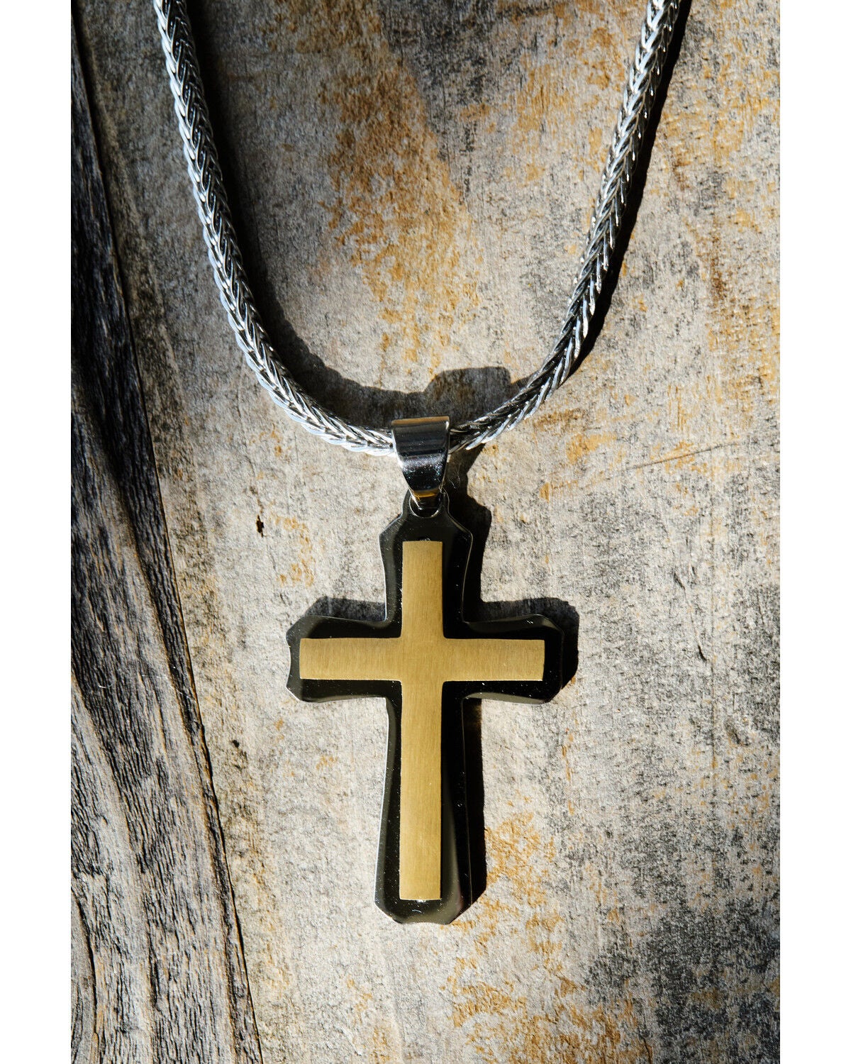 Men's Cody James Two-Toned Cross Necklace