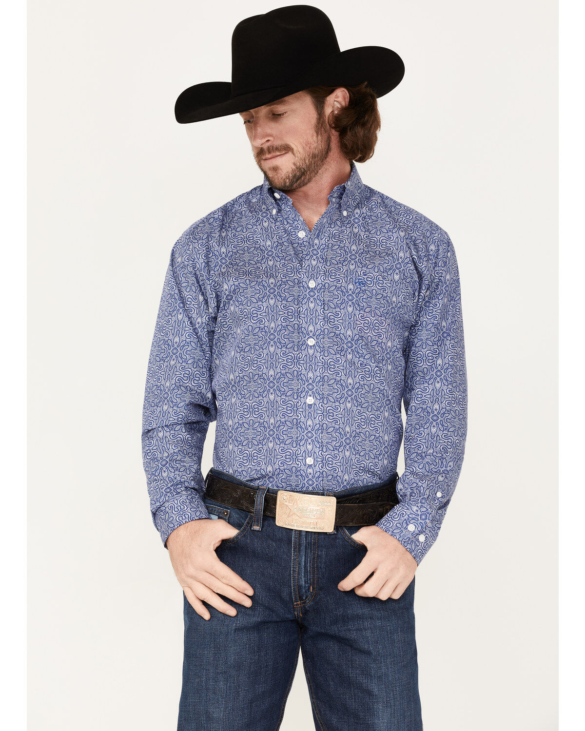 Men's Ariat WF Seamus Print Long Sleeve Western Shirt