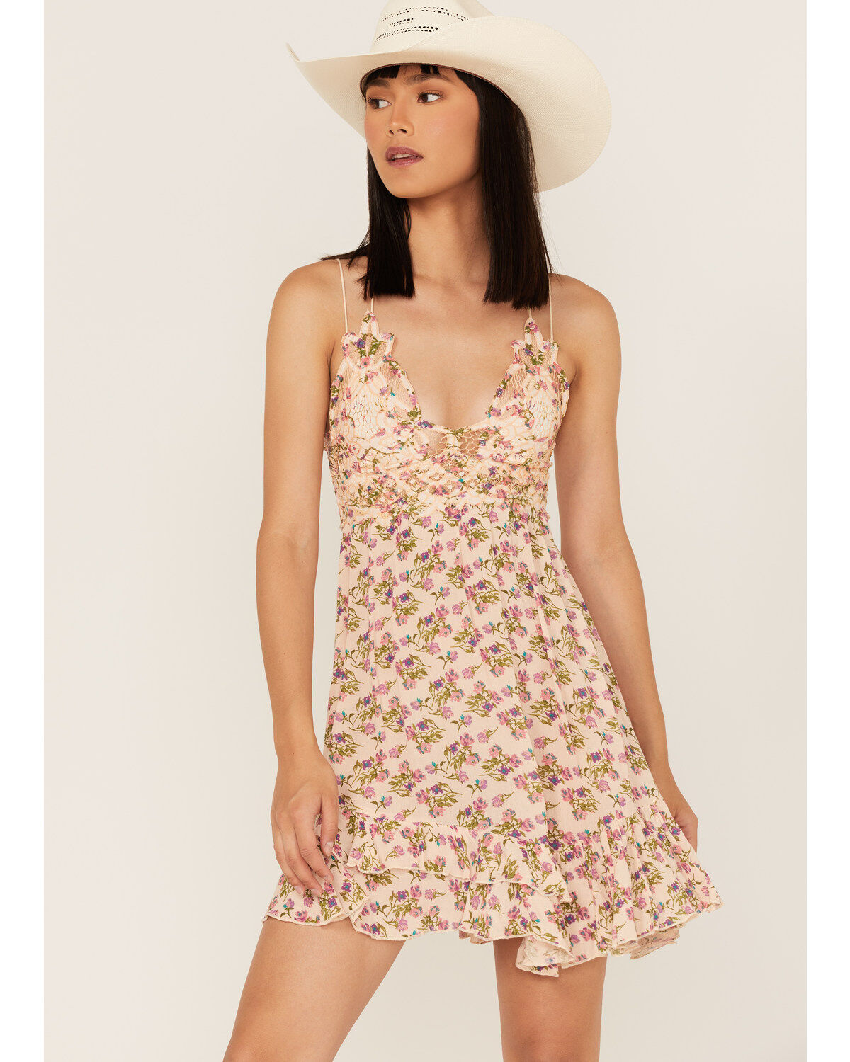 Women's Free People Adella Floral Print Sleeveless Slip Mini Dress