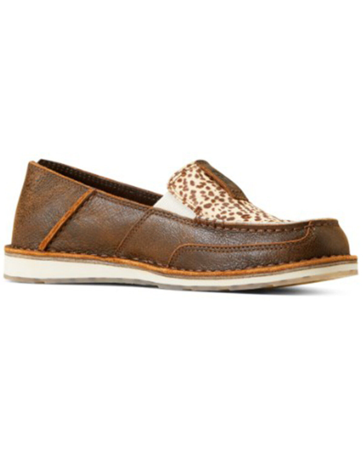 Women's Ariat Cheetah Print Hair On Hide Cruiser Casual Shoes - Moc To