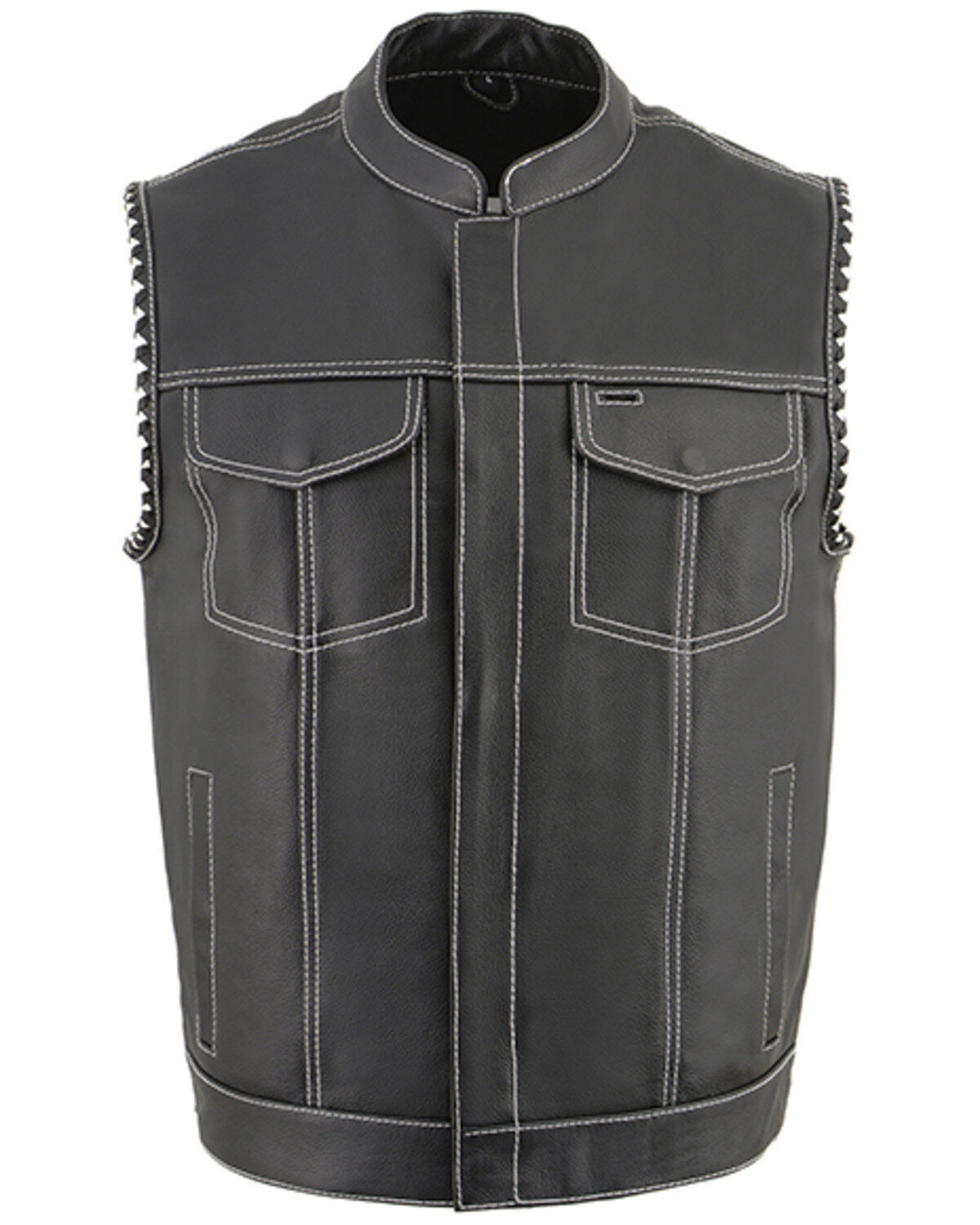 Men's Milwaukee Leather Old Glory Laced Arm Hole Concealed Carry Leath