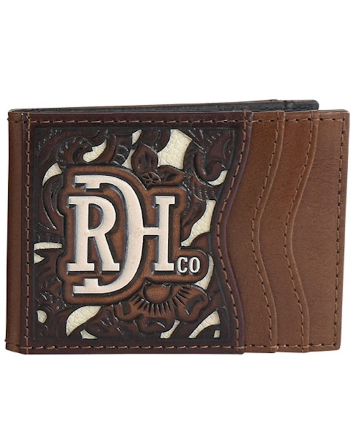 Men's Red Dirt Hat Tooled Inlay Bifold Wallet
