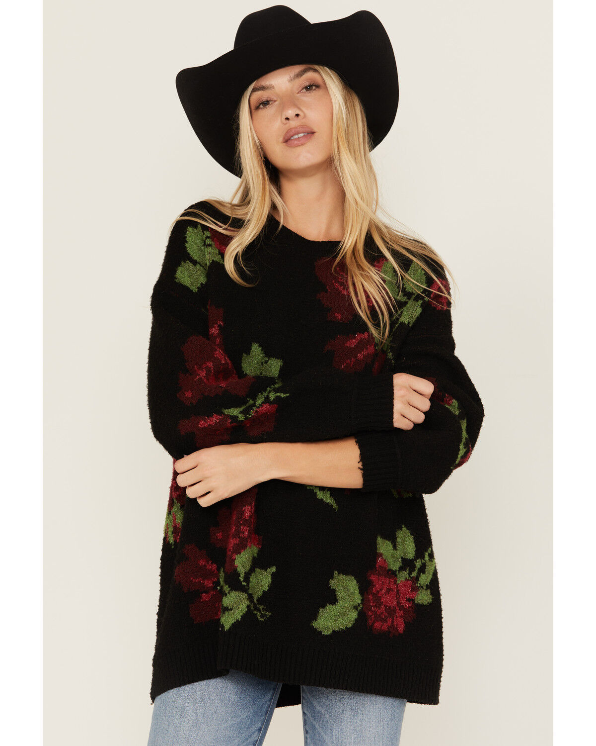 Women's Show Me Your Mumu Rose Print Sweater