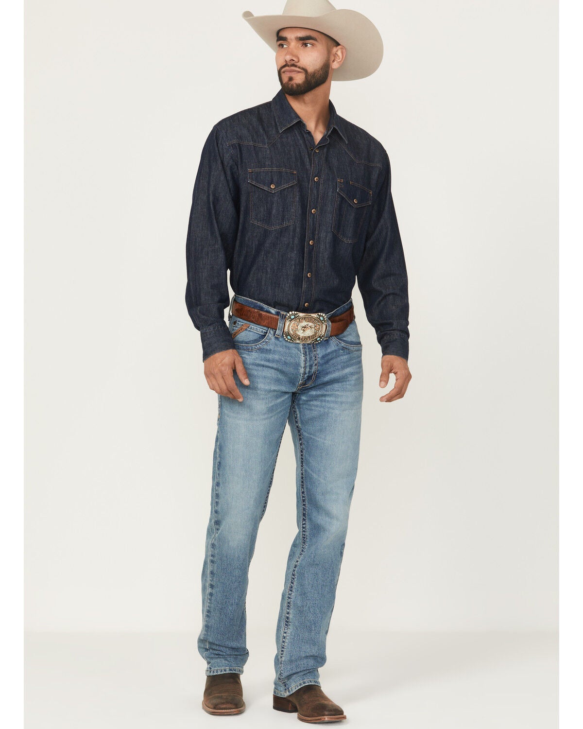Men's Ariat M2 Logan Bennet Medium Wash Relaxed Bootcut Stretch Denim