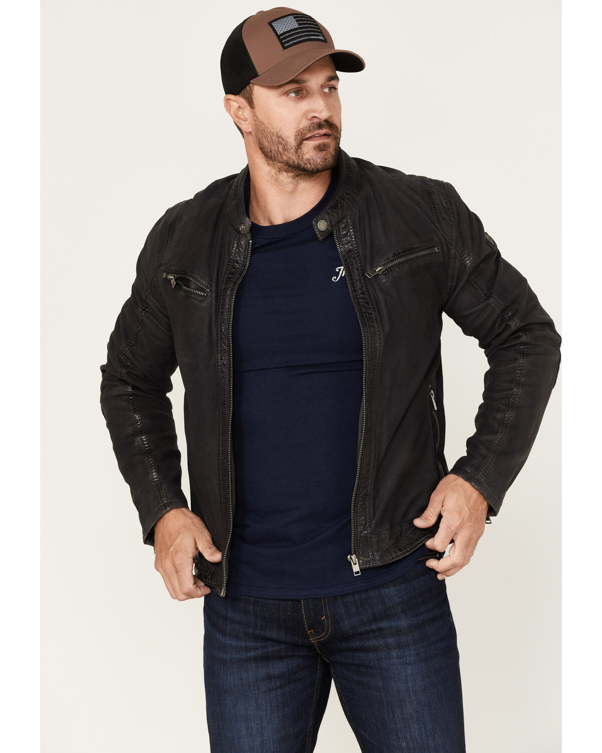 Men's Mauritius Leather Biker Jacket