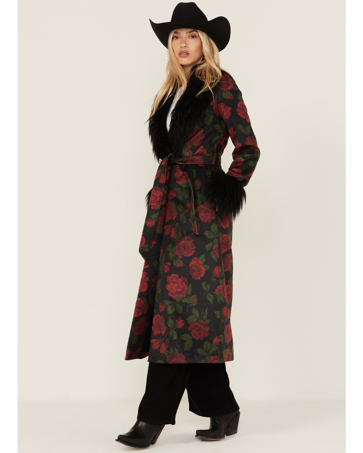 Women's Show Me Your Mumu Red Rose Long Coat