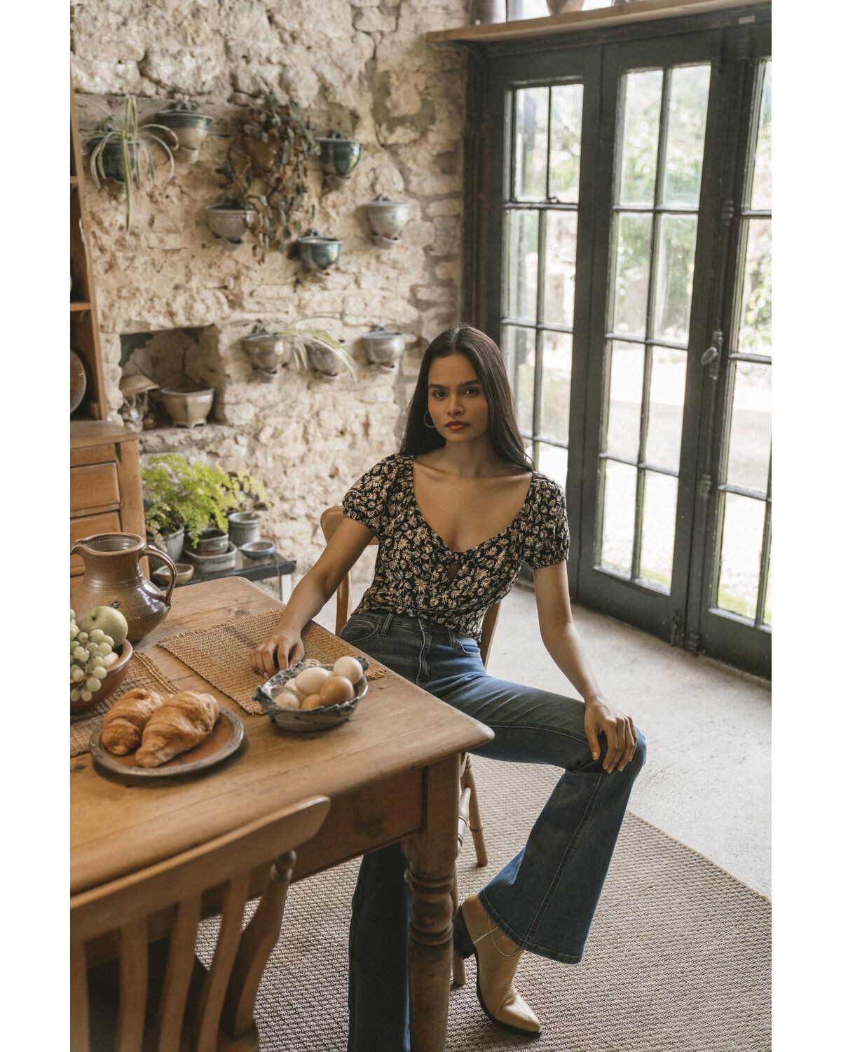 Women's Idyllwind Bay Cove Crop Peasant Top