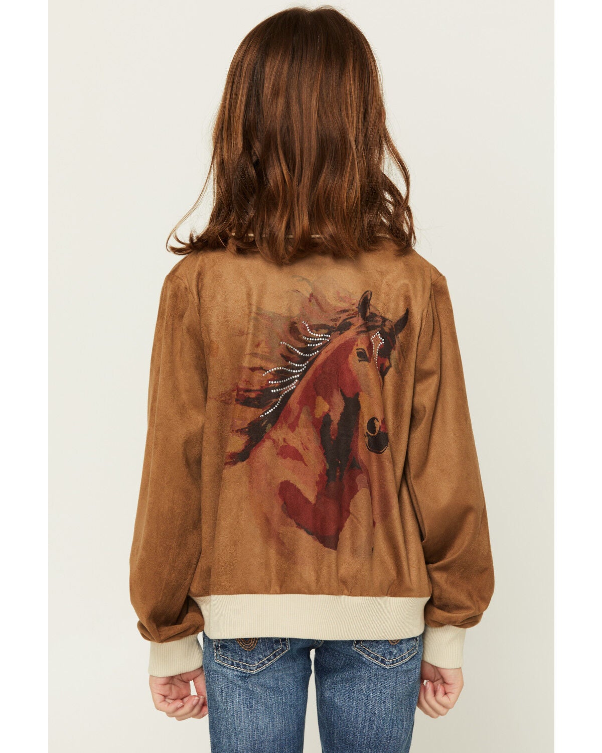 Girls' Shyanne Studded Faux Suede Horse Button-Down Jacket