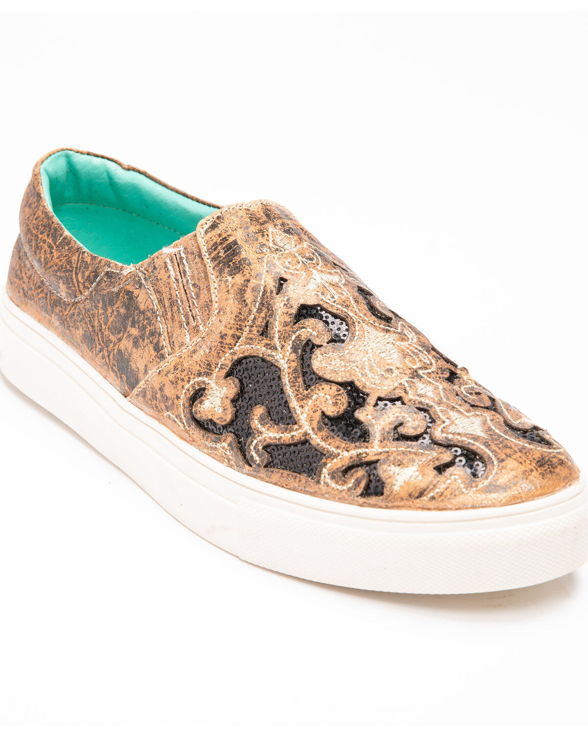 Women's Corral Floral Embroidered Glitter Inlay Sneakers