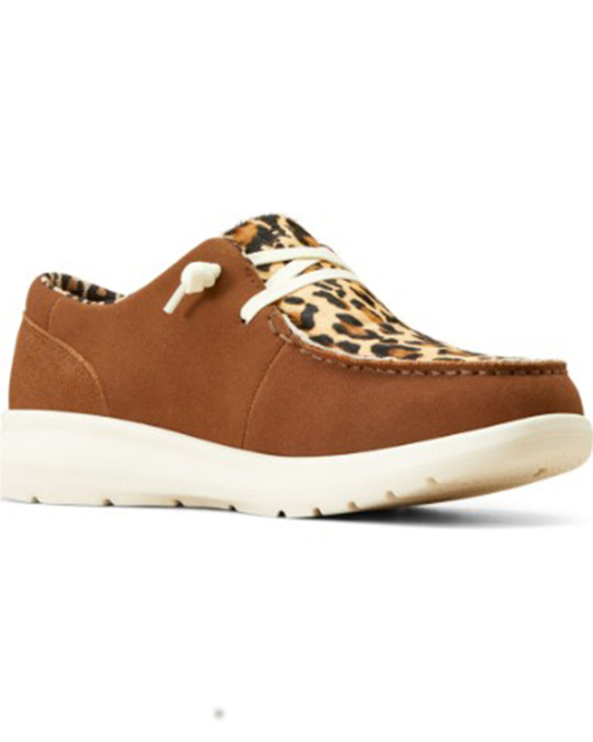 Women's Ariat Hilo Leopard Print Casual Shoes - Moc Toe