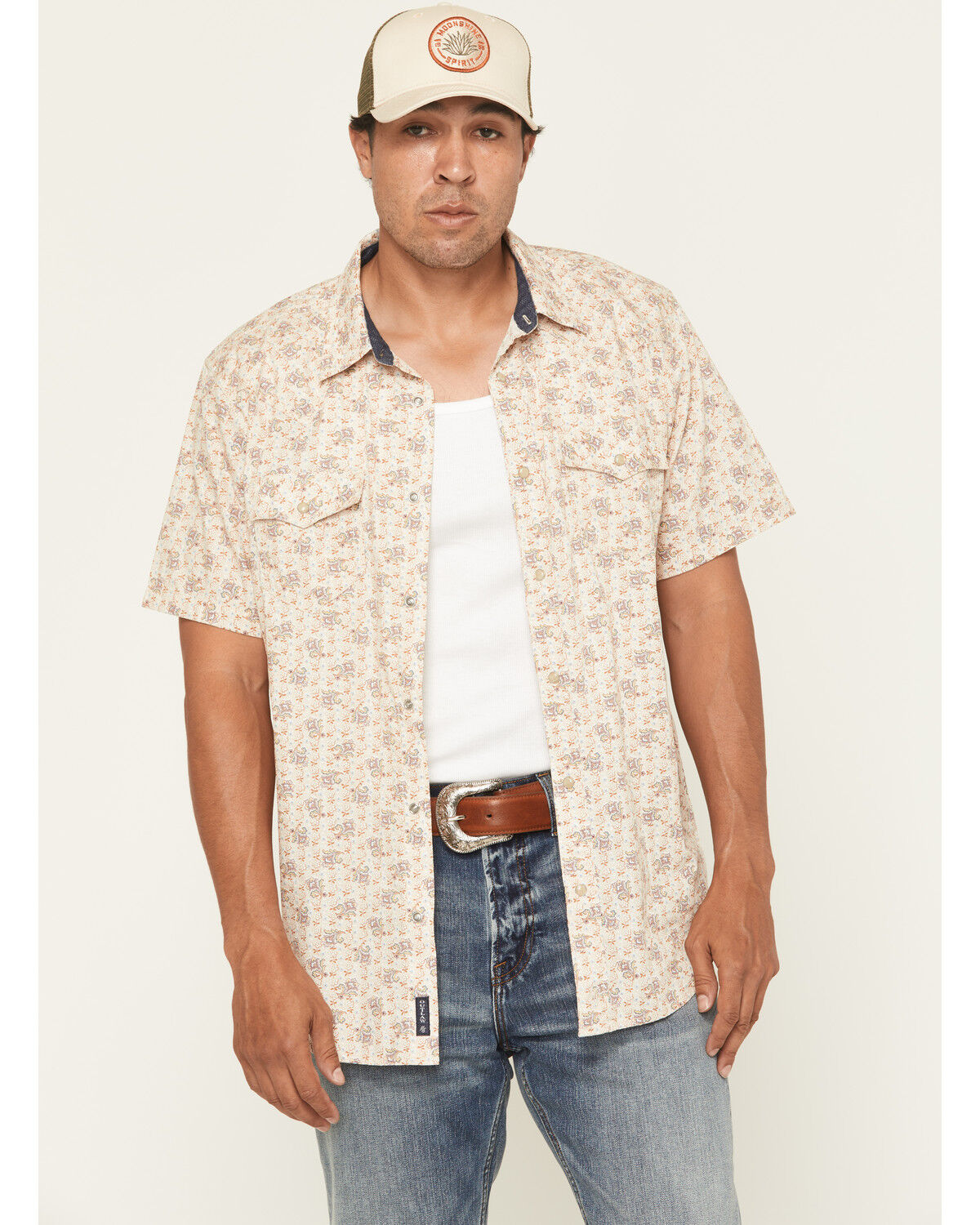 Men's Moonshine Spirit Block Party Floral Print Short Sleeve