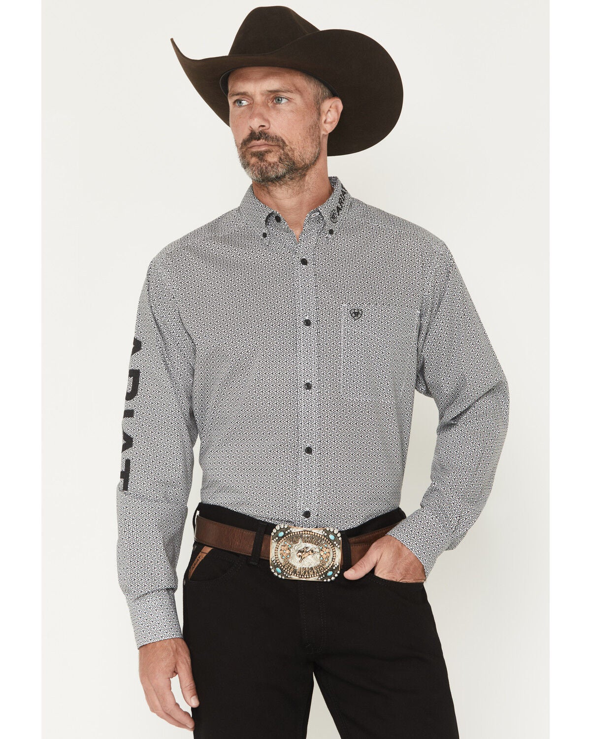 Men's Ariat Team Pablo Geo Print Long Sleeve Button-Down Western Shirt