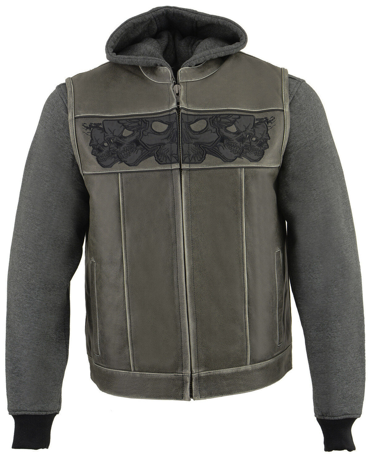 Men's Milwaukee Leather Leather Concealed Carry Vest with Reflective S