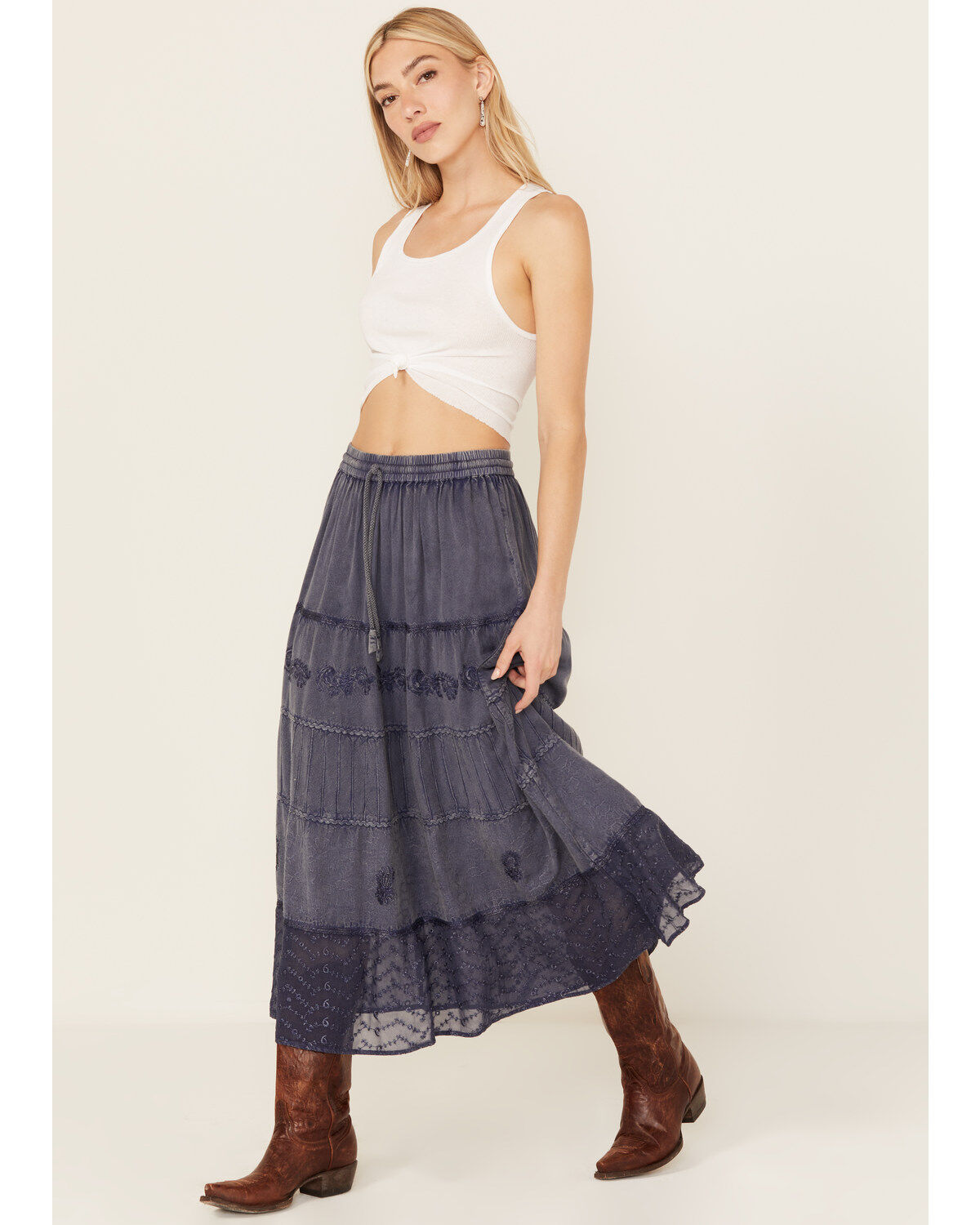 Women's Gunit Embroidered Midi Skirt