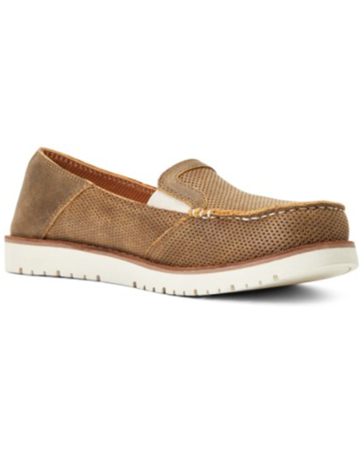 Women's Ariat Cruiser 360 Bomber Brown Slip-On Casual Shoes - Moc Toe
