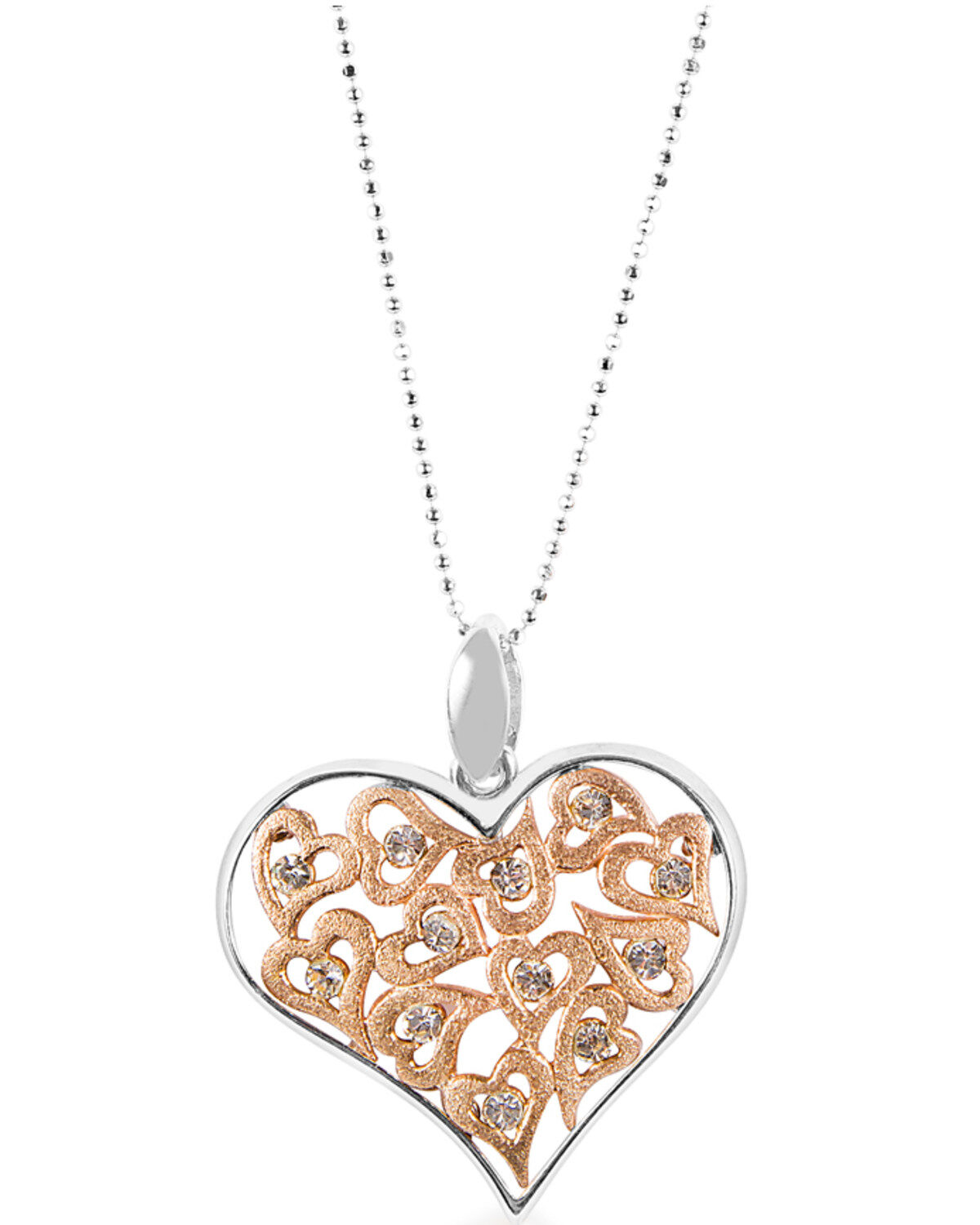 Women's Kelly Herd Gold Multi-Heart Silver Pendant Necklace