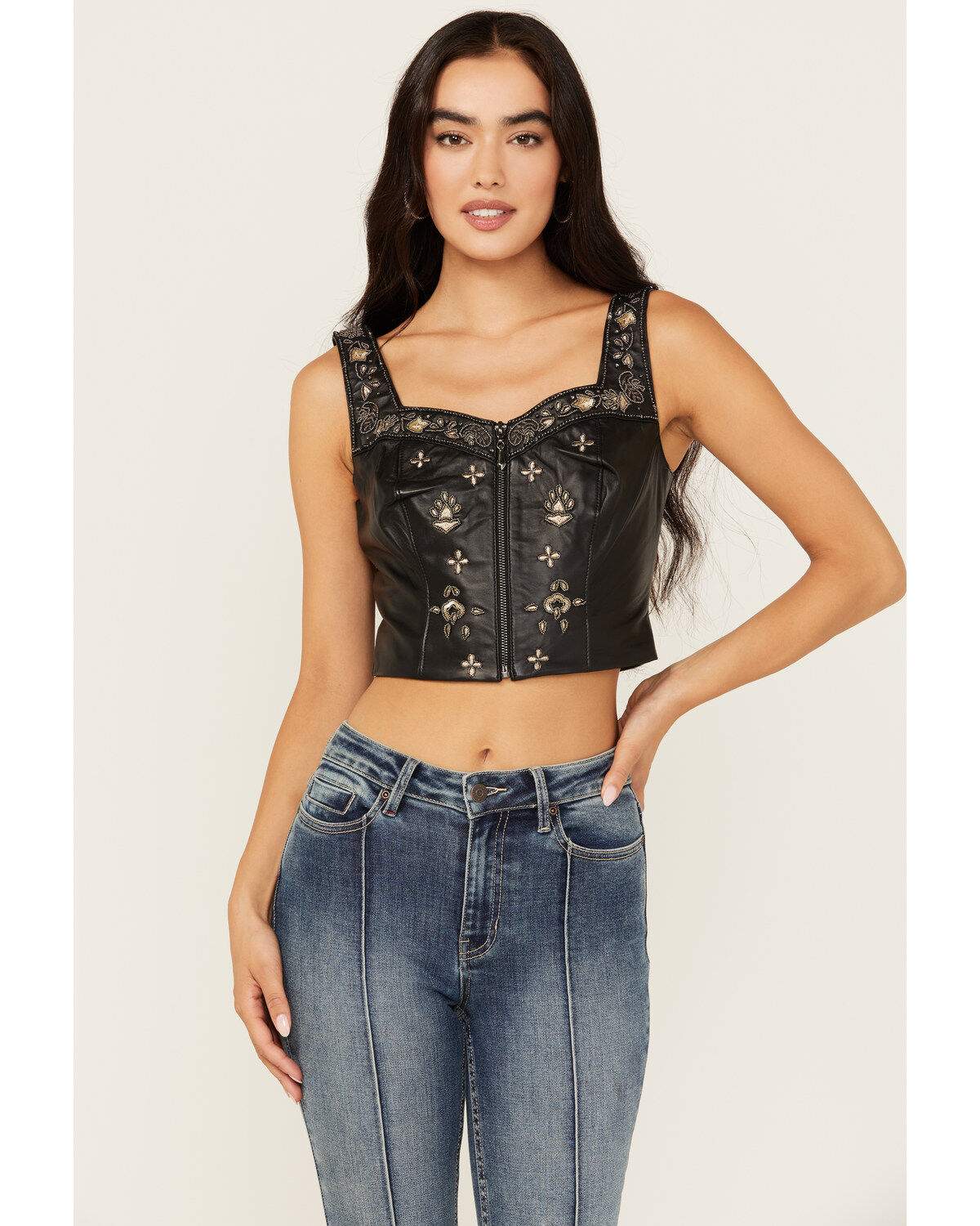 Women's Idyllwind Sunset Embellished Leather Bustier