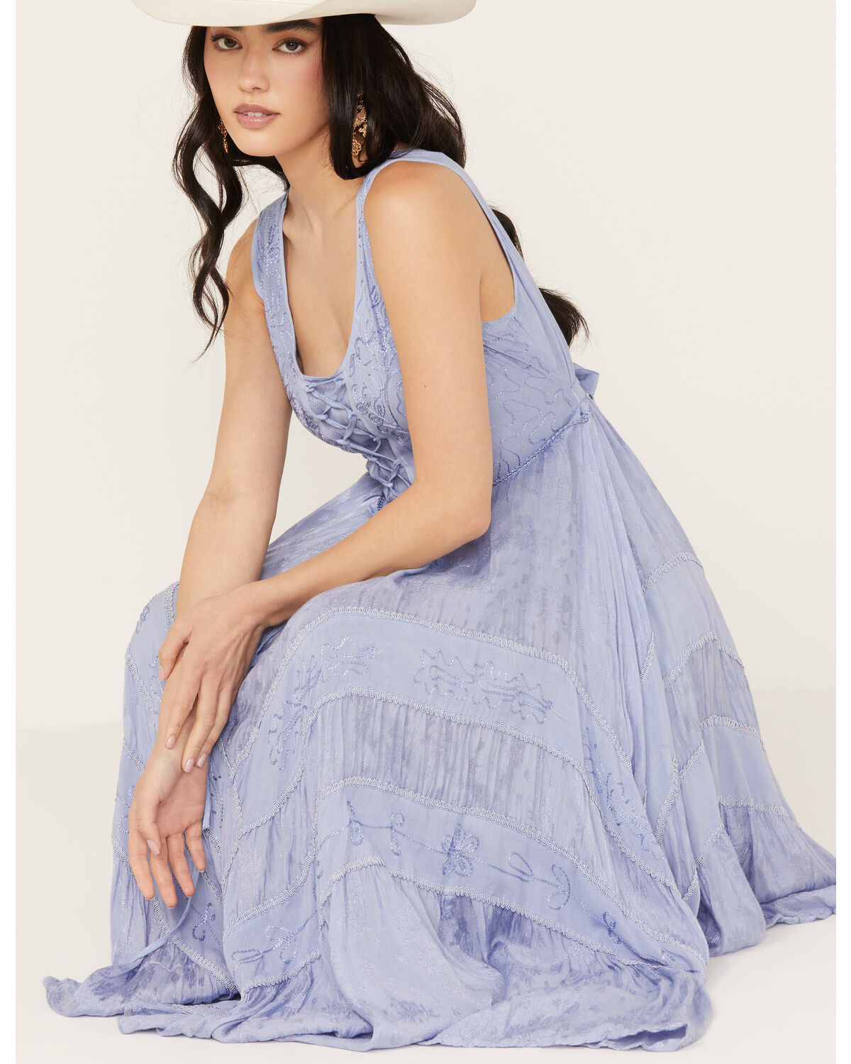 Women's Scully Lace-Up Jacquard Midi Dress