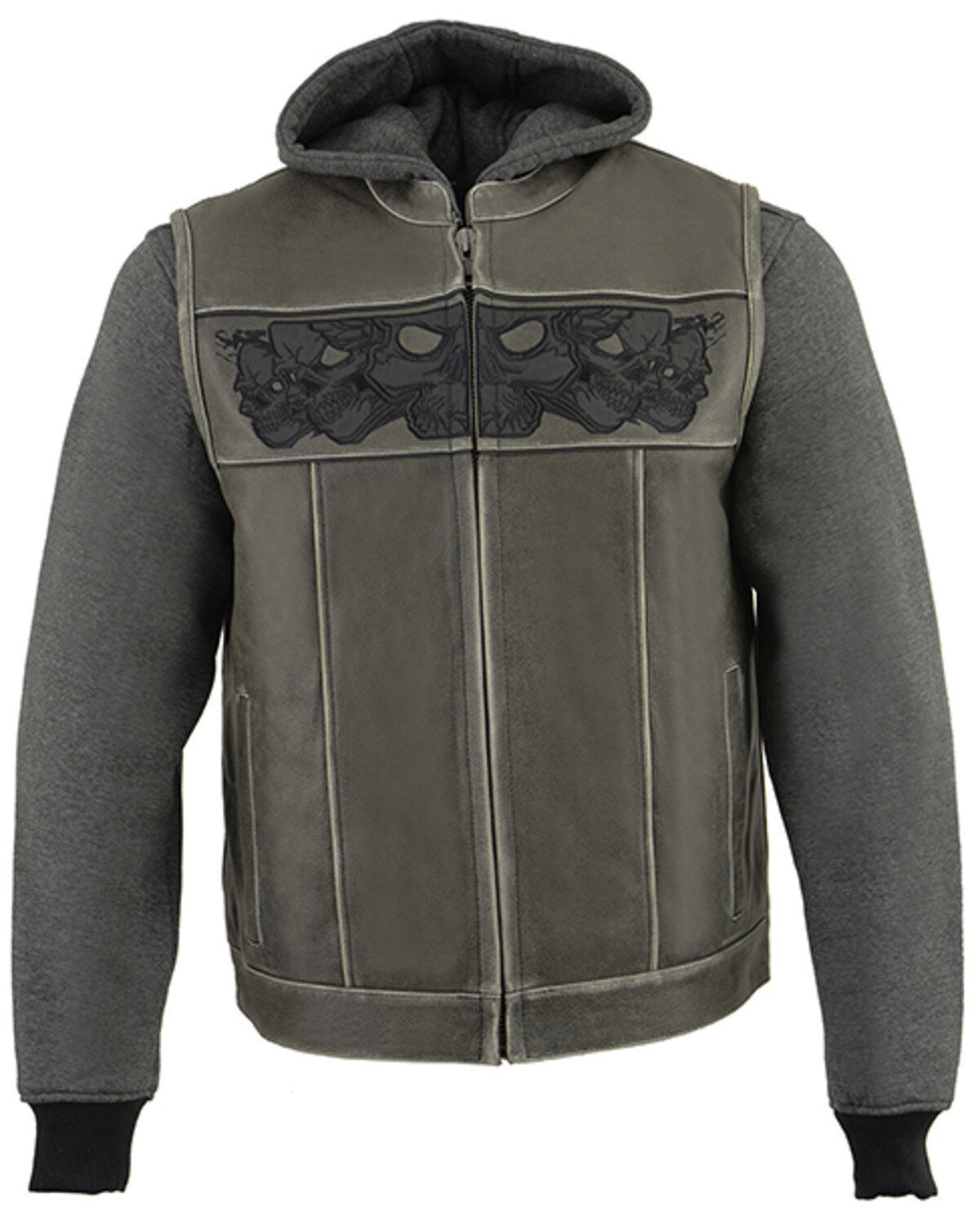 Men's Milwaukee Leather Leather Concealed Carry Vest with Reflective S