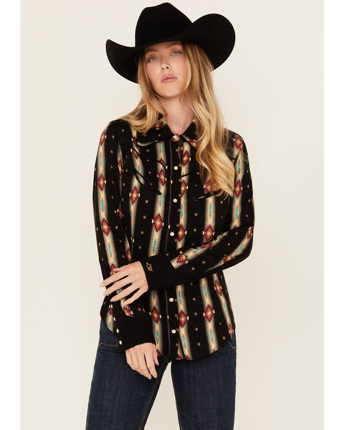 Women's Wrangler X Lainey Wilson Southwestern Print Long Sleeve Snap W