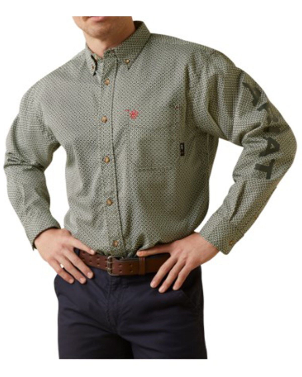 Men's Ariat FR Chisolm Logo Long Sleeve Button-Down Work Shirt