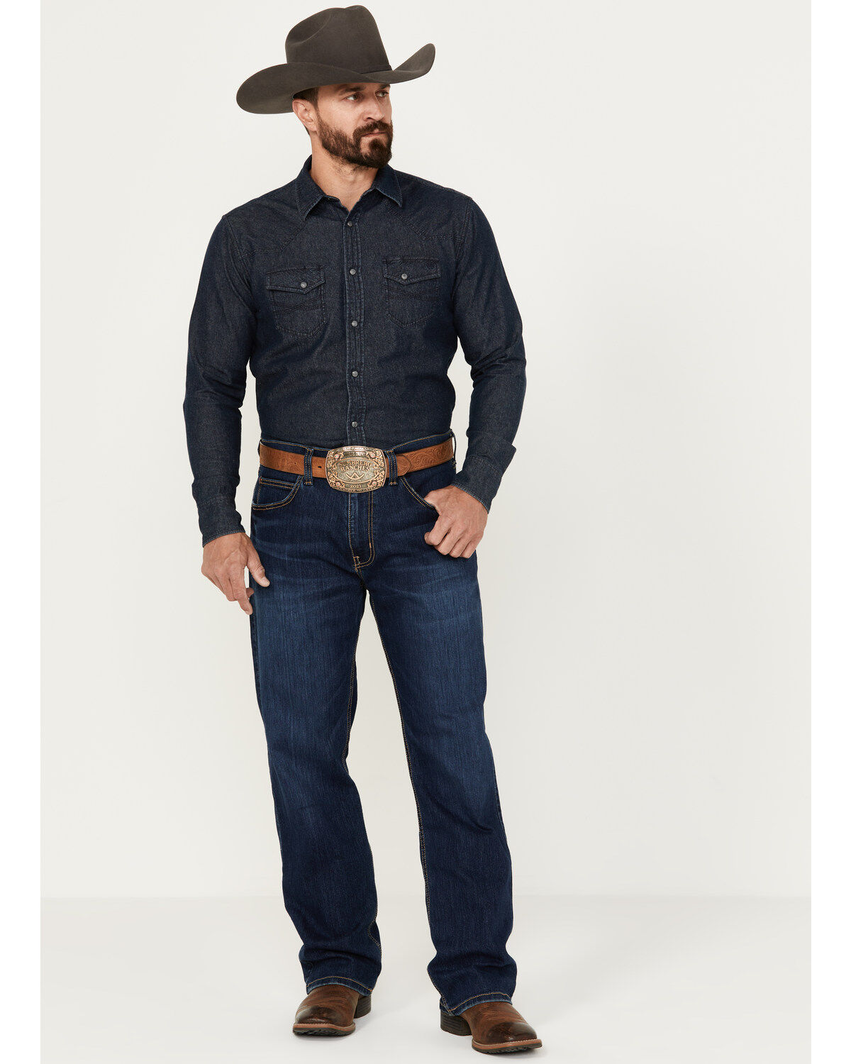 Men's Justin 1879 Medium Wash Stretch Bootcut Denim Jeans