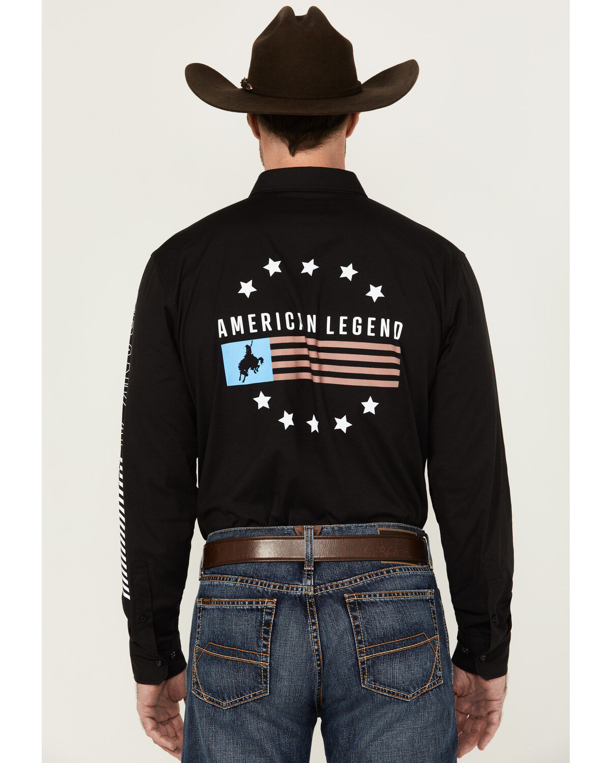 Men's RANK 45 American Legend Logo Performance Twill Long Sleeve Pear