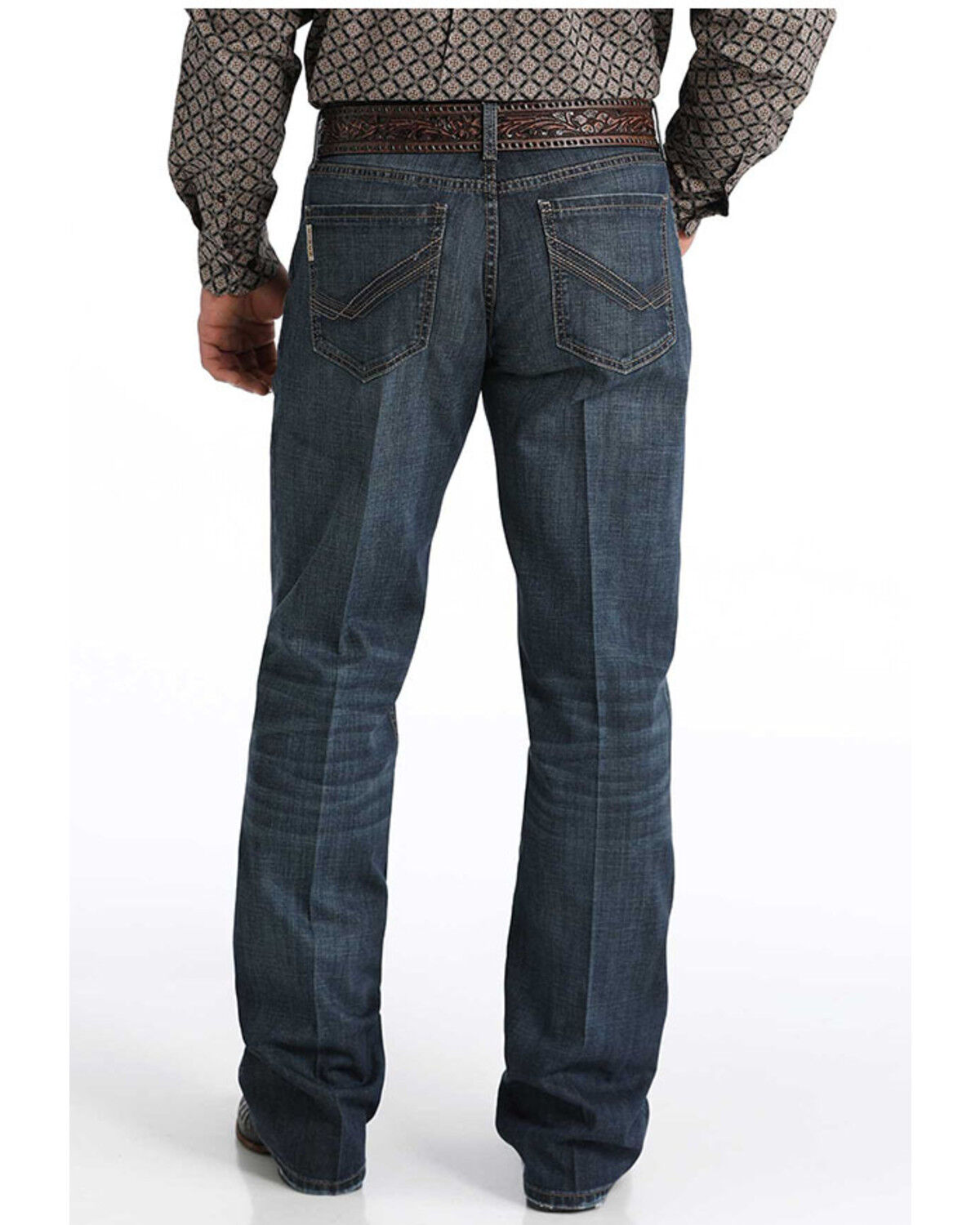 Men's Cinch Grant Dark Wash Relaxed Bootcut Performance Stretch Denim