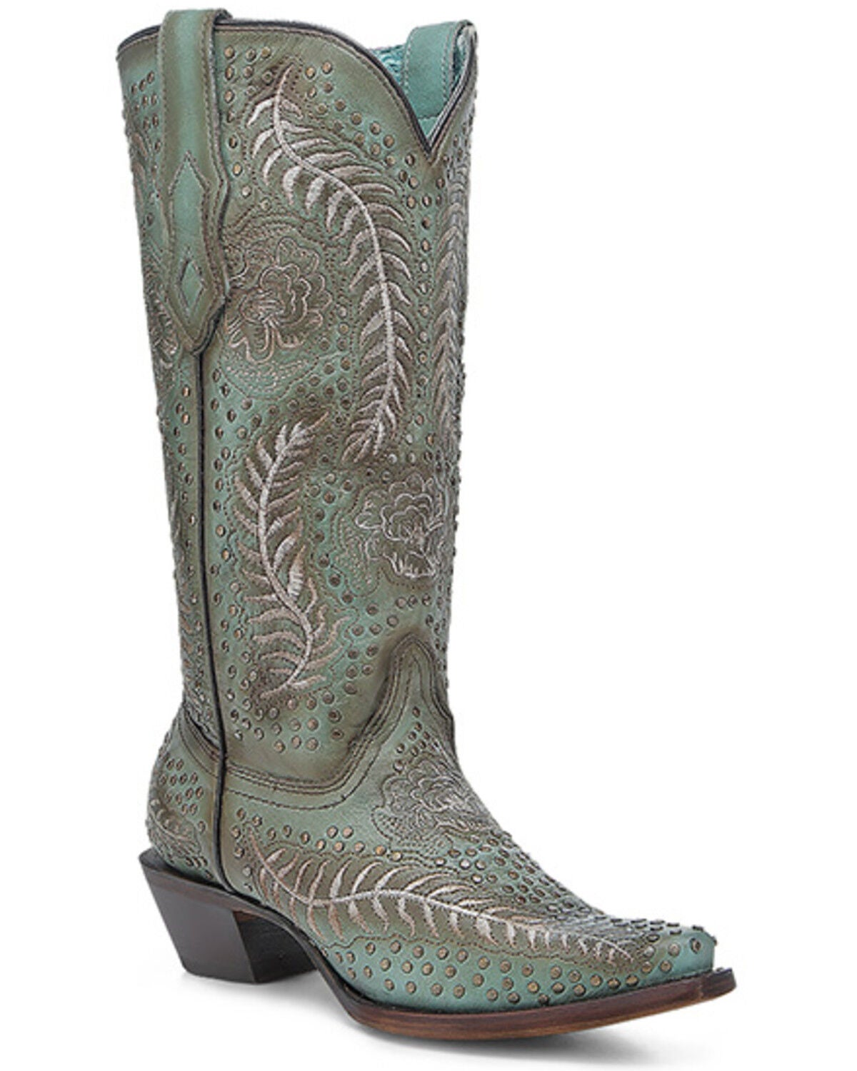 Women's Corral Studded Tall Western Boots - Snip Toe
