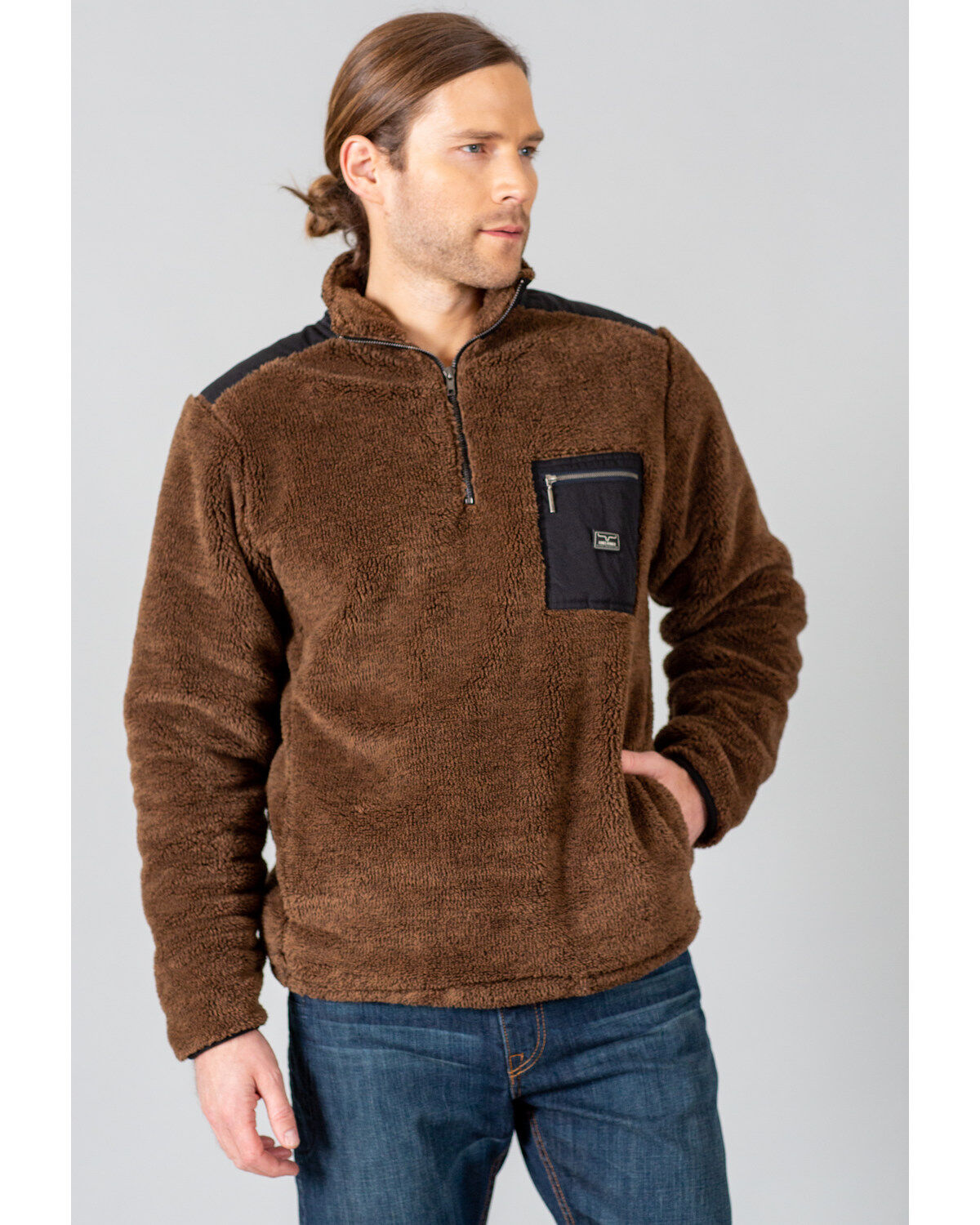 Men's Kimes Ranch Brown Whiskey Fleece 1/4 Zip Pullover
