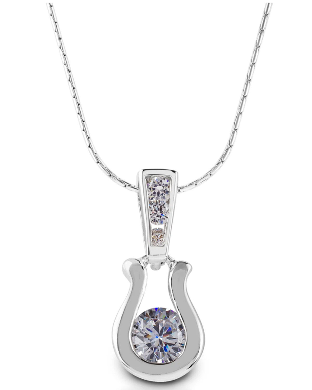 Women's Kelly Herd Silver Horseshoe-Shaped Pendant Necklace