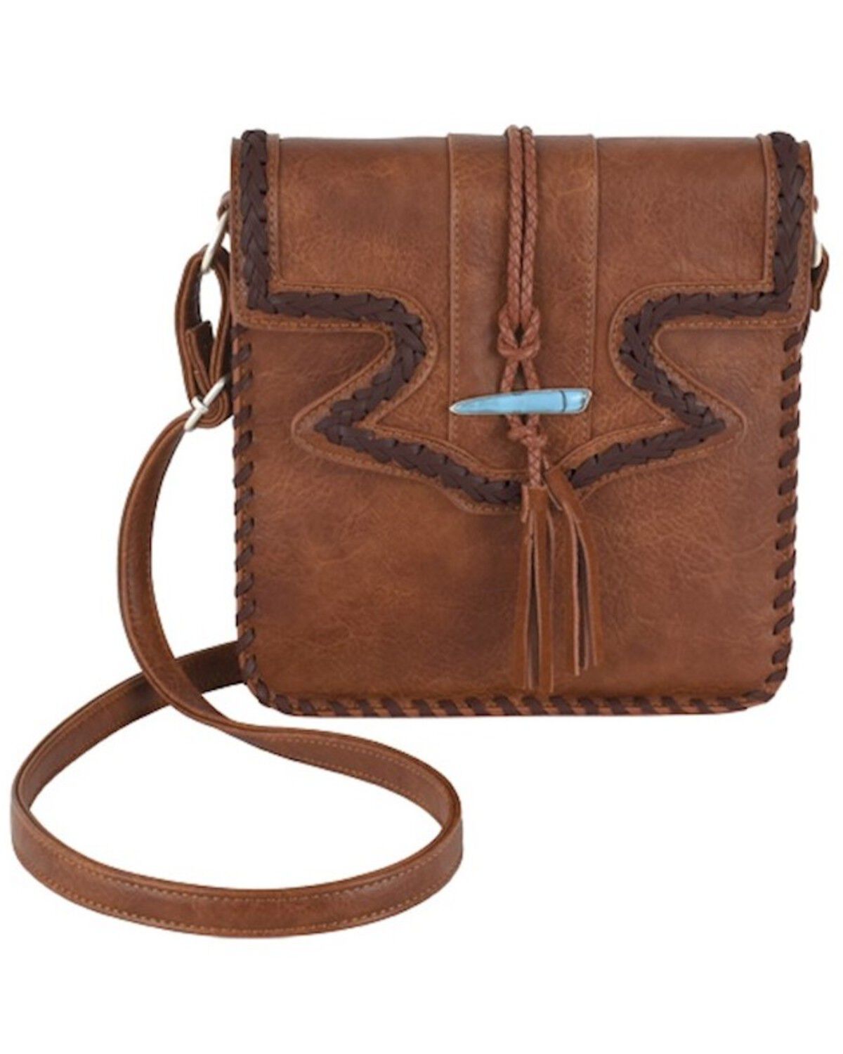 Women's Justin Braided Yoke And Tassel Crossbody Bag