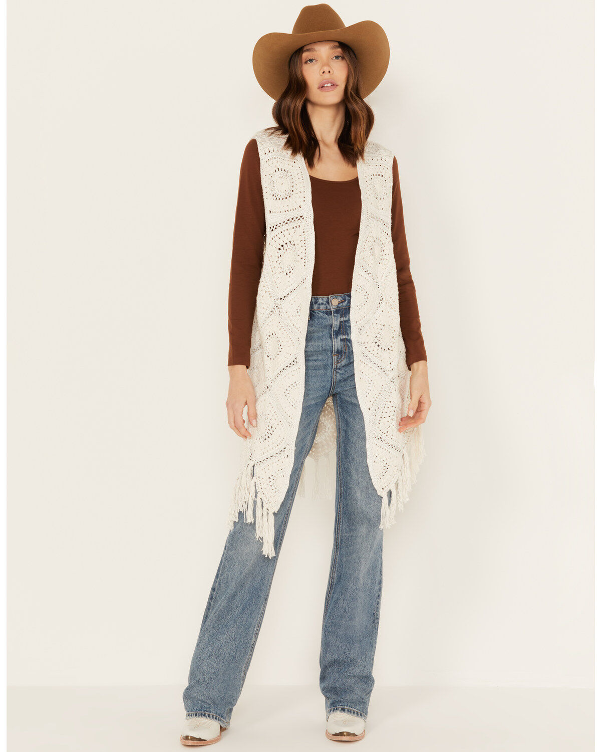 Women's Shyanne Crochet Fringe Vest