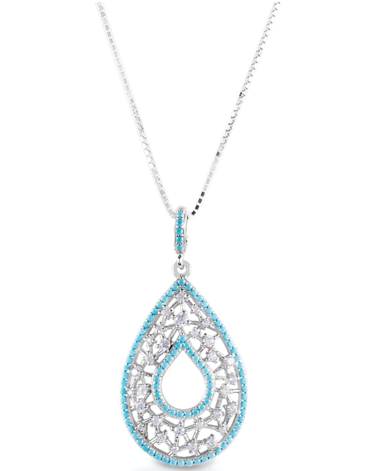 Women's Kelly Herd Silver & Turquoise Teardrop-Shaped Pendant Necklace