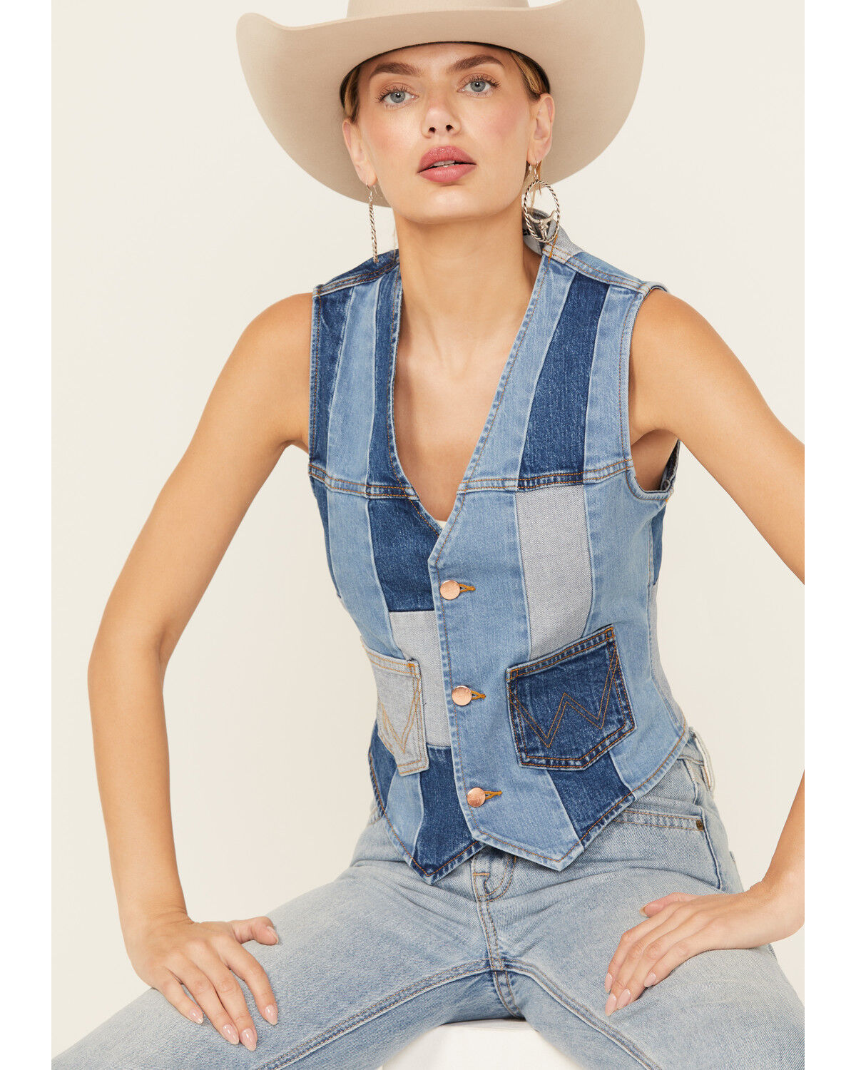 Women's Wrangler x Lainey Wilson Patchwork Denim Vest