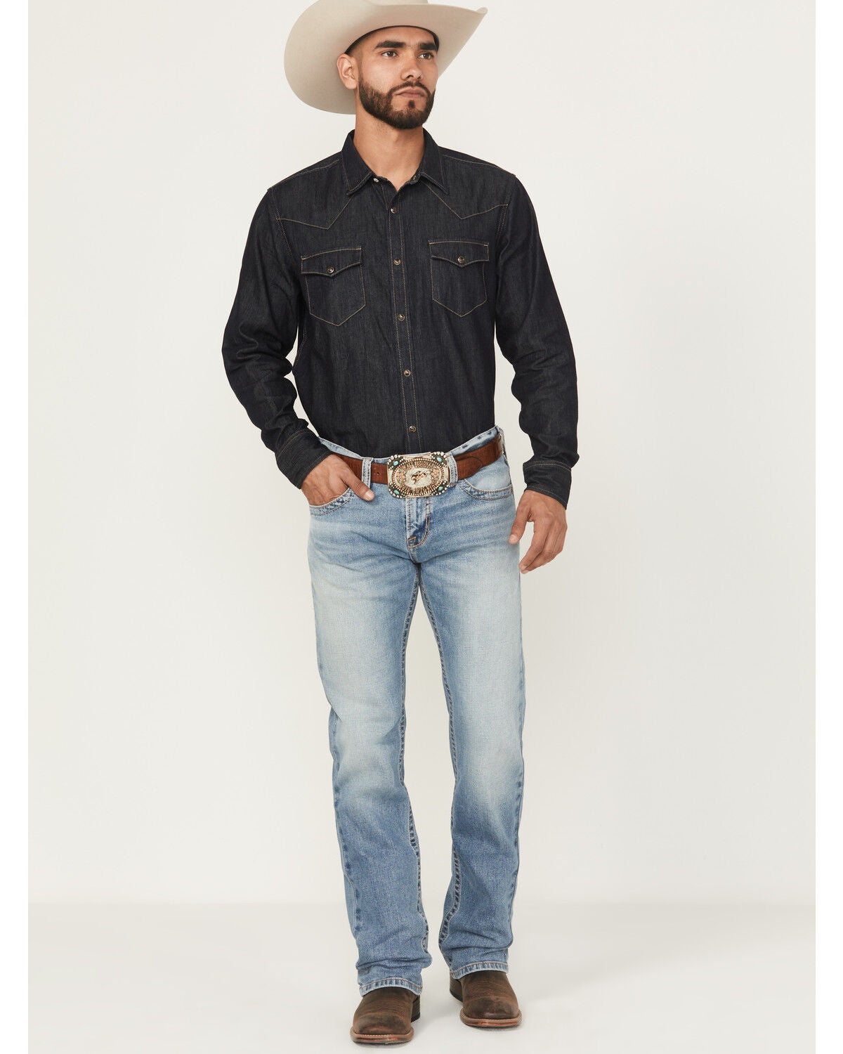 Ariat M7 Cade Tustin Men’s Slim Straight Stretch Jeans in Light Wash – 31x36 Western Denim Pants for Work and Everyday Wear