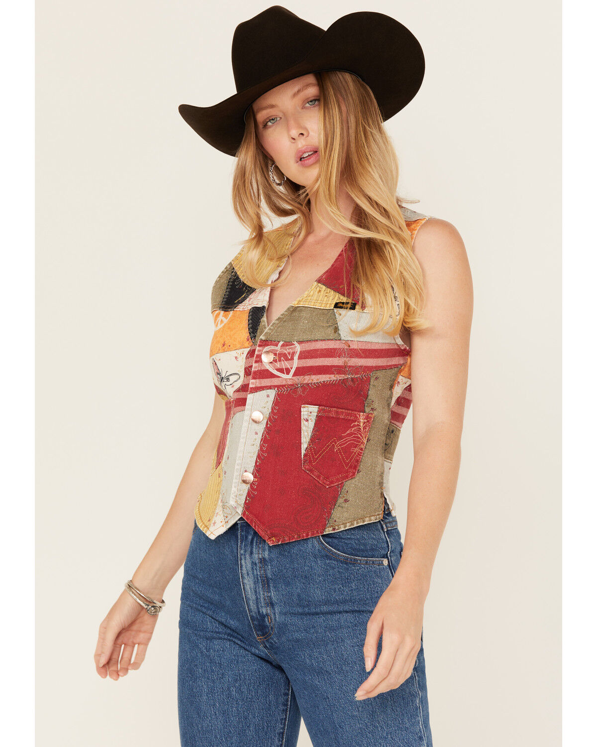 Women's Wrangler X Lainey Wilson Mixed Patchwork Vest
