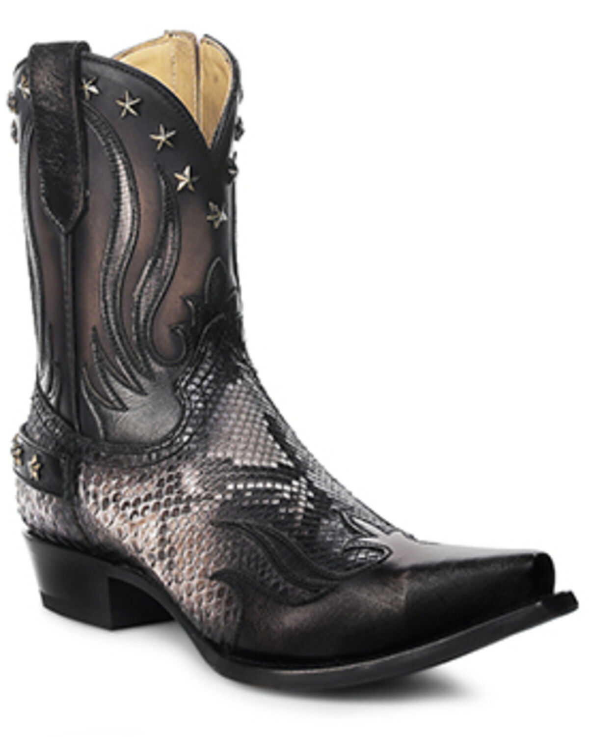 Men's Corral Exotic Python Overlay Short Western Boots - Snip Toe