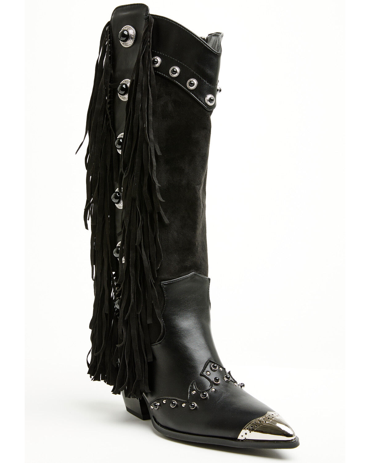Women's Azalea Wang Pelagius Tall Fringe Western Boots - Round Toe