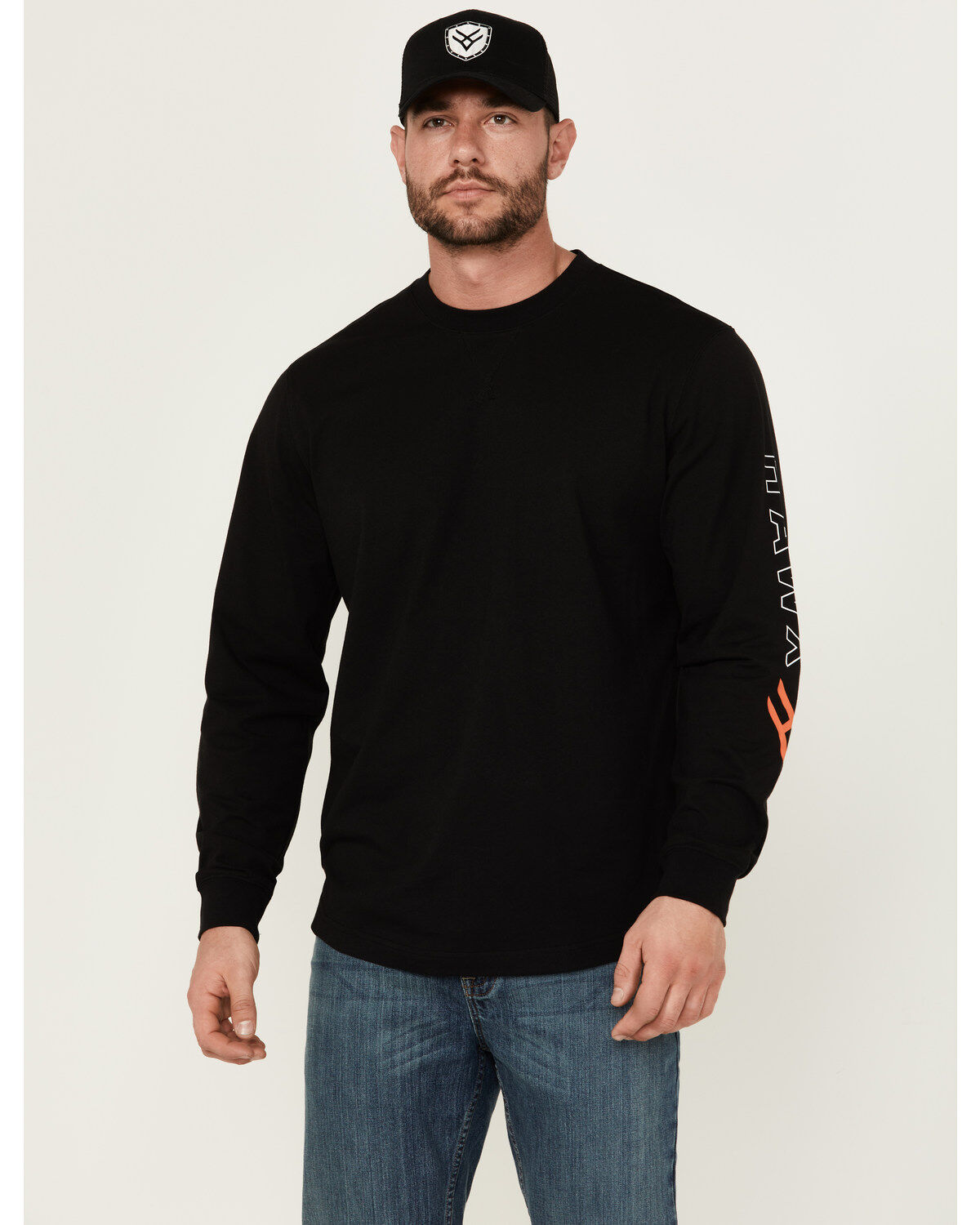 Men's Hawx Logo Long Sleeve Knit Work T-Shirt