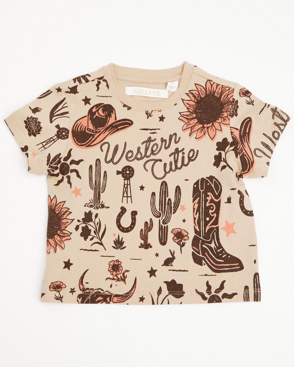 Girls' Shyanne Toddler Western Cutie Printed Short Sleeve Graphic Tee