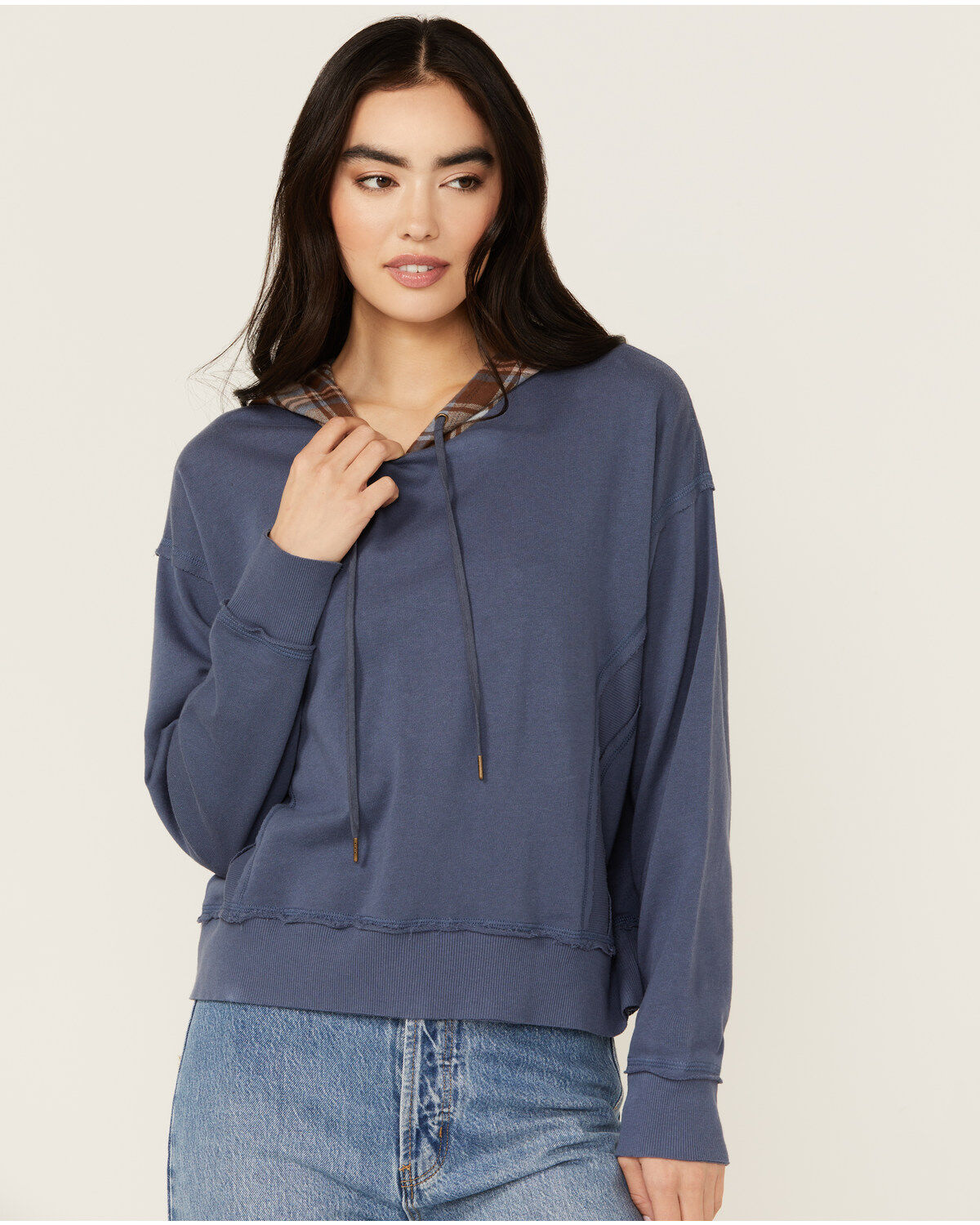 Women's Cleo + Wolf Amir Plaid Hooded Sweatshirt
