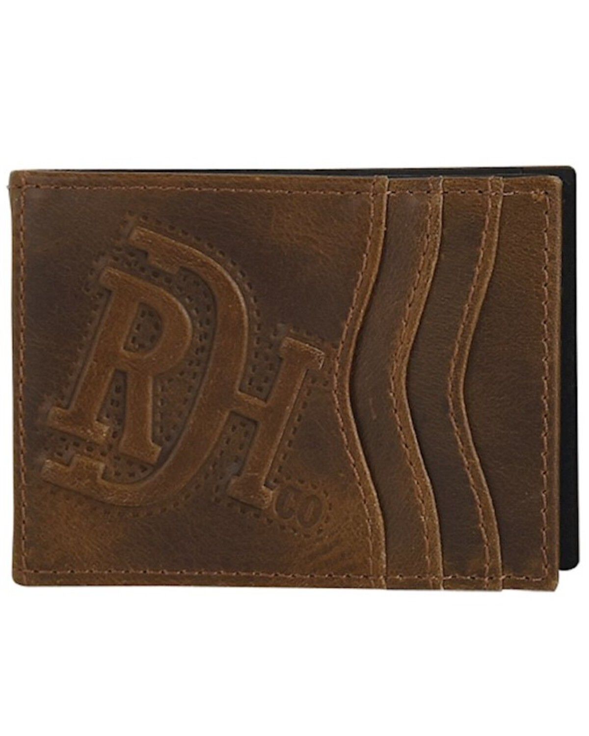 Men's Red Dirt Hat Raised Logo Bifold Card Case Wallet