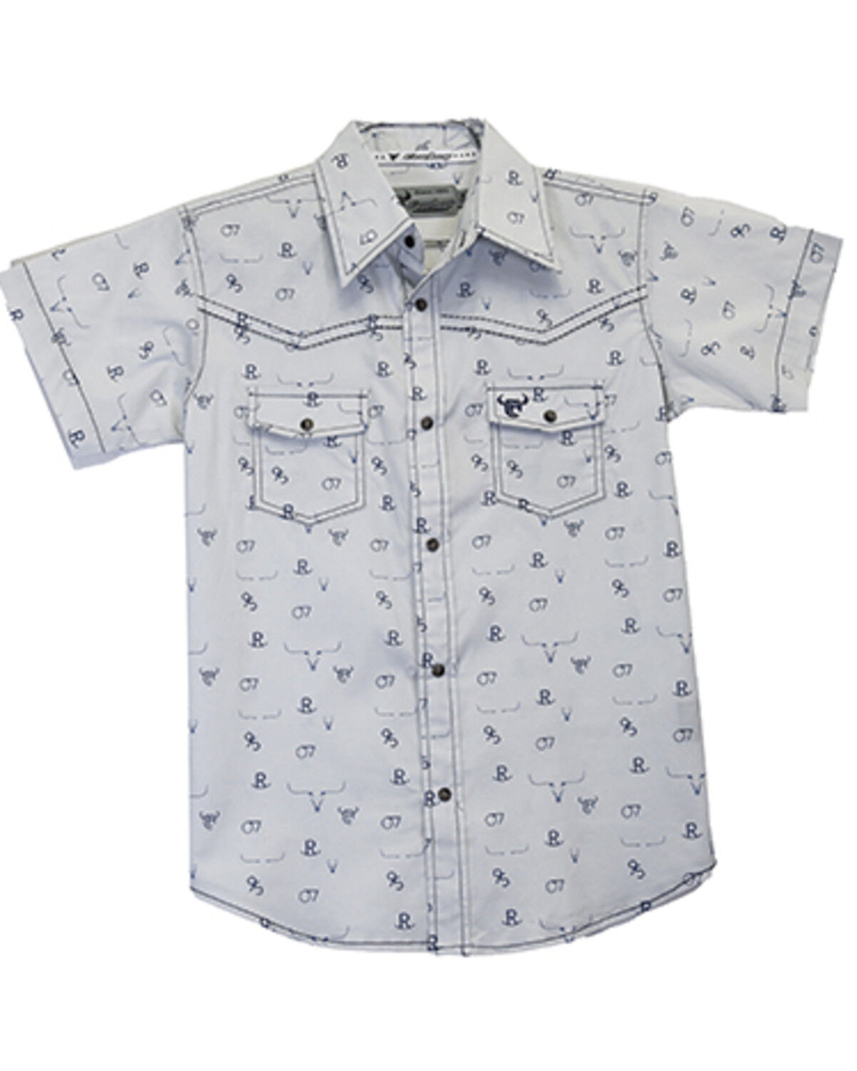 Boys' Cowboy Hardware Branding Iron Short Sleeve Snap Western Shirt