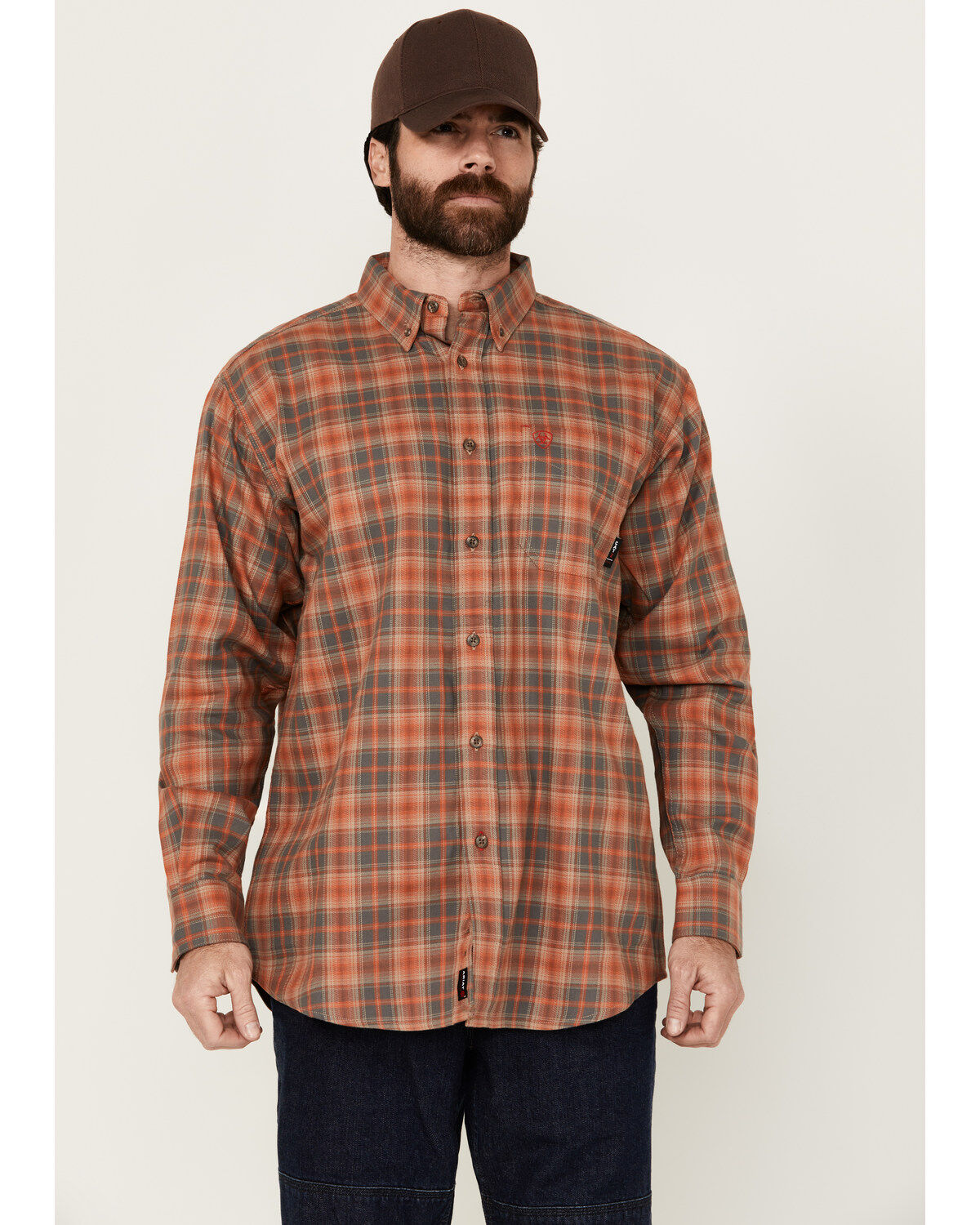 Men's Ariat FR Olympic Long Sleeve Button-Down Work Shirt