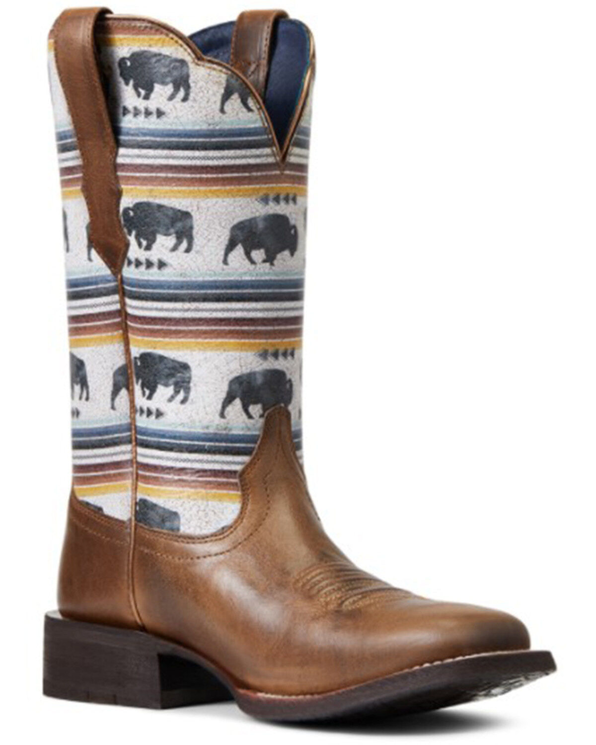 Women's Ariat Circuit Savanna Buffalo Print Western Boot - Broad Squar