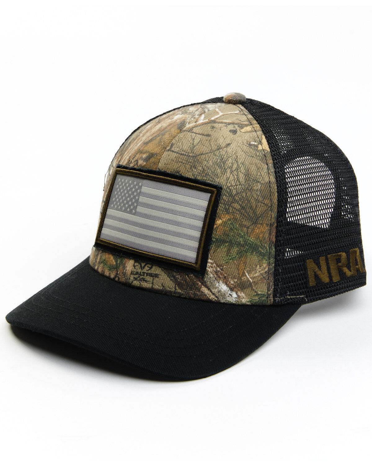 Men's Outdoor Cap USA Flag Patch Camo Mesh Back Cap