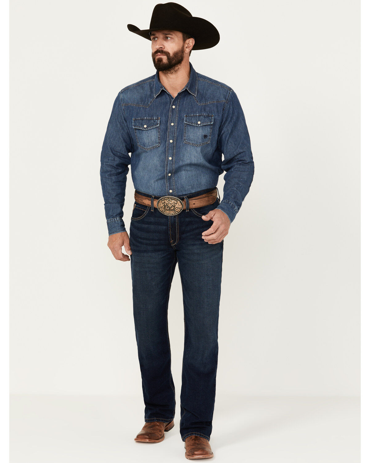 Men's Ariat M4 Relaxed Dustin Dark Wash Bootcut Stretch Jeans
