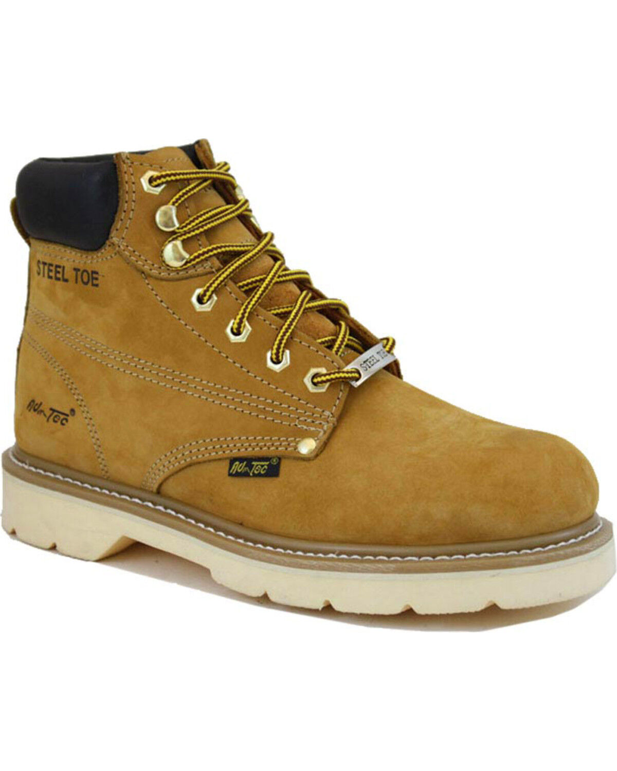 Men's Ad Tec Nubuck Leather 6" Work Boots - Steel Toe