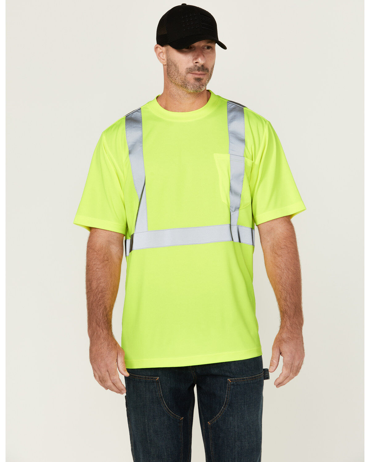 Men's Hawx Hi-Vis Reflective Short Sleeve Work T-Shirt